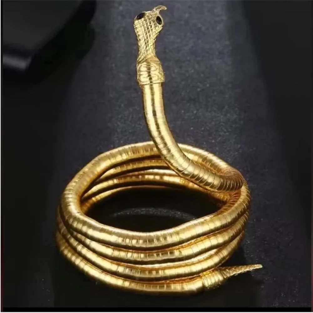 Flexible multi purpose serpenti Gold Snake Necklace - Picture 7 of 10